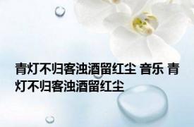 青灯不归客浊酒留红尘 音乐 青灯不归客浊酒留红尘 
