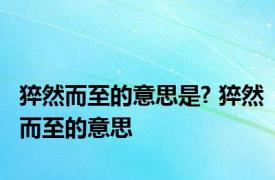 猝然而至的意思是? 猝然而至的意思 