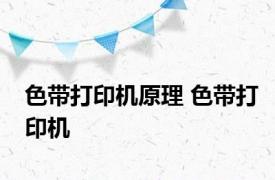 色带打印机原理 色带打印机 