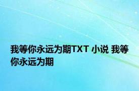 我等你永远为期TXT 小说 我等你永远为期 