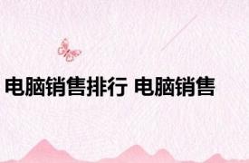 电脑销售排行 电脑销售 