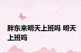 胖东来明天上班吗 明天上班吗 