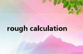 rough calculation 