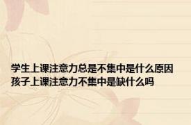 学生上课注意力总是不集中是什么原因 孩子上课注意力不集中是缺什么吗 