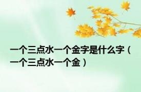 一个三点水一个金字是什么字（一个三点水一个金）