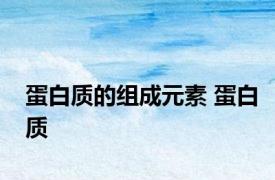 蛋白质的组成元素 蛋白质 