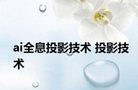 ai全息投影技术 投影技术 