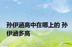孙伊涵高中在哪上的 孙伊涵多高 
