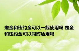 定金和违约金可以一起使用吗 定金和违约金可以同时适用吗 
