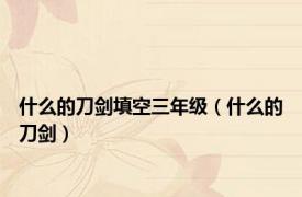 什么的刀剑填空三年级（什么的刀剑）
