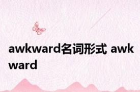 awkward名词形式 awkward 