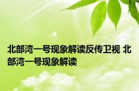 北部湾一号现象解读反传卫视 北部湾一号现象解读 