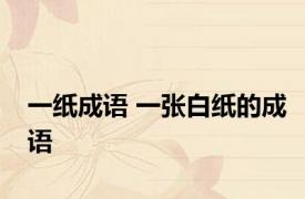 一纸成语 一张白纸的成语 