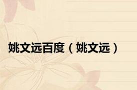 姚文远百度（姚文远）