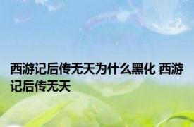 西游记后传无天为什么黑化 西游记后传无天 