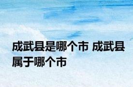 成武县是哪个市 成武县属于哪个市 