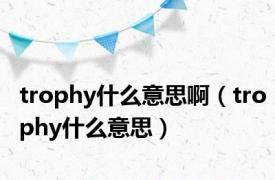 trophy什么意思啊（trophy什么意思）