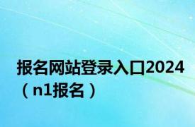 报名网站登录入口2024（n1报名）