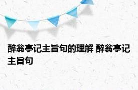 醉翁亭记主旨句的理解 醉翁亭记主旨句 