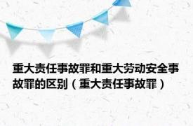 重大责任事故罪和重大劳动安全事故罪的区别（重大责任事故罪）