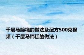 千层马蹄糕的做法及配方500克视频（千层马蹄糕的做法）