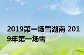 2019第一场雪湖南 2019年第一场雪 