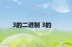 3的二进制 3的 