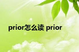 prior怎么读 prior 