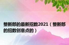 整新郎的最新招数2021（整新郎的招数创意点的）