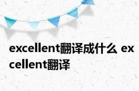 excellent翻译成什么 excellent翻译 