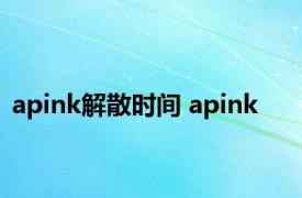 apink解散时间 apink 