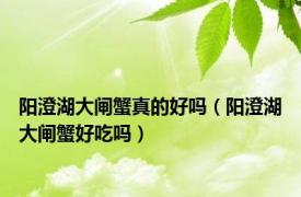 阳澄湖大闸蟹真的好吗（阳澄湖大闸蟹好吃吗）