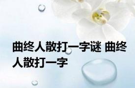 曲终人散打一字谜 曲终人散打一字 