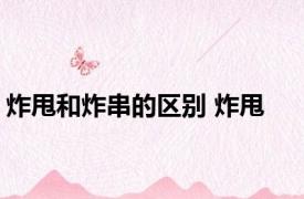 炸甩和炸串的区别 炸甩 