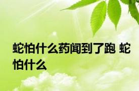 蛇怕什么药闻到了跑 蛇怕什么 