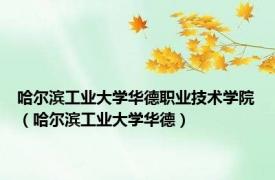 哈尔滨工业大学华德职业技术学院（哈尔滨工业大学华德）