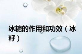 冰糖的作用和功效（冰籽）