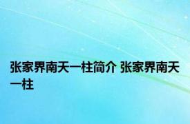 张家界南天一柱简介 张家界南天一柱 