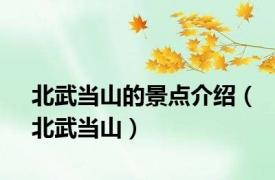 北武当山的景点介绍（北武当山）