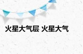 火星大气层 火星大气 
