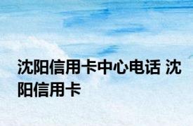 沈阳信用卡中心电话 沈阳信用卡 