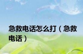 急救电话怎么打（急救电话）