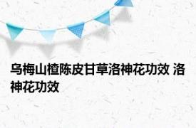 乌梅山楂陈皮甘草洛神花功效 洛神花功效 