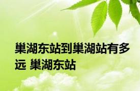 巢湖东站到巢湖站有多远 巢湖东站 