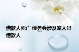 借款人死亡 债务会涉及家人吗 借款人 