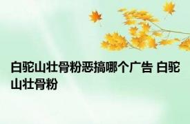 白驼山壮骨粉恶搞哪个广告 白驼山壮骨粉 