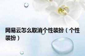 网易云怎么取消个性装扮（个性装扮）
