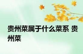 贵州菜属于什么菜系 贵州菜 
