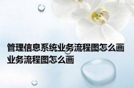 管理信息系统业务流程图怎么画 业务流程图怎么画 