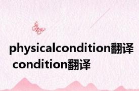 physicalcondition翻译 condition翻译 
